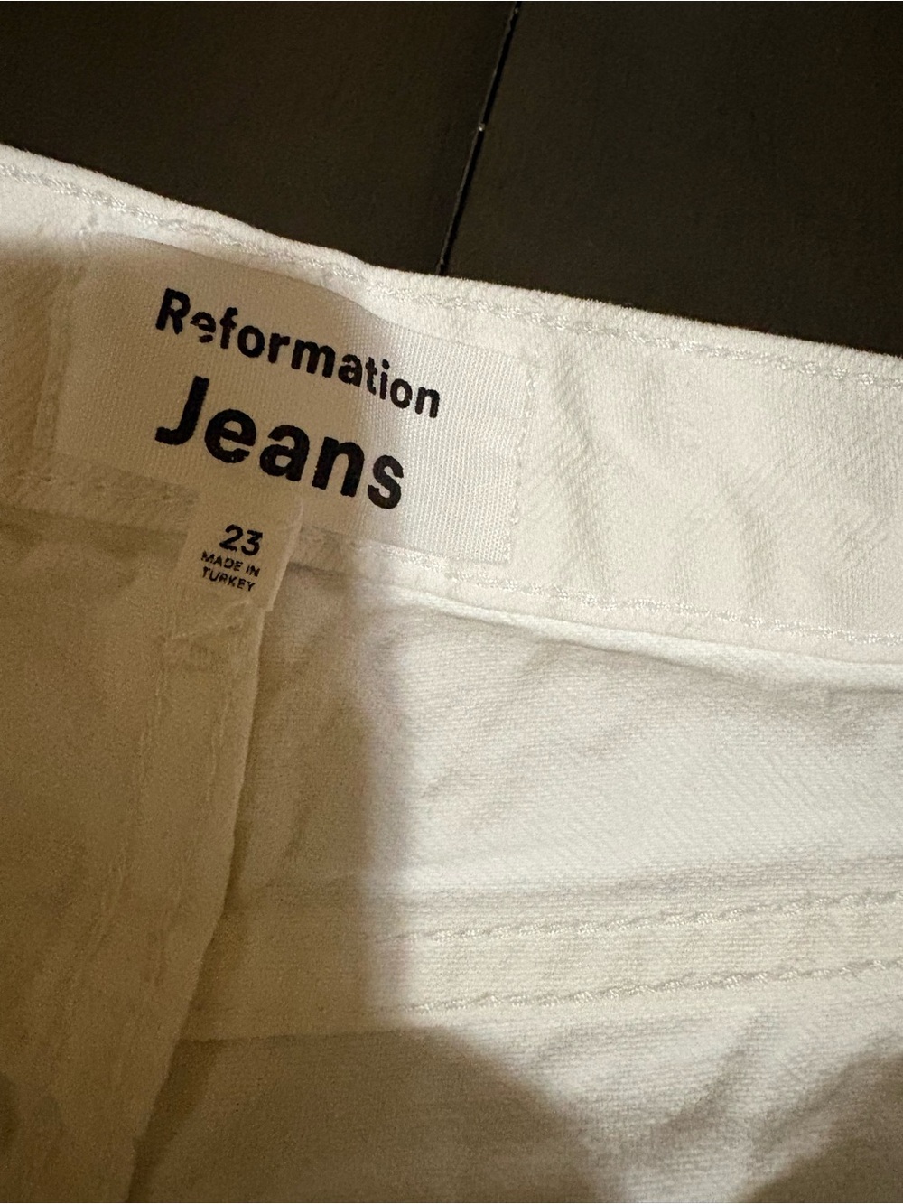 Reformation Jeans - Cynthia High Rise Straight White Denim in size 23 .